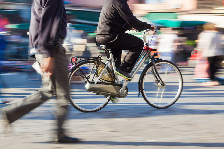 Commuting on foot or by bicycle